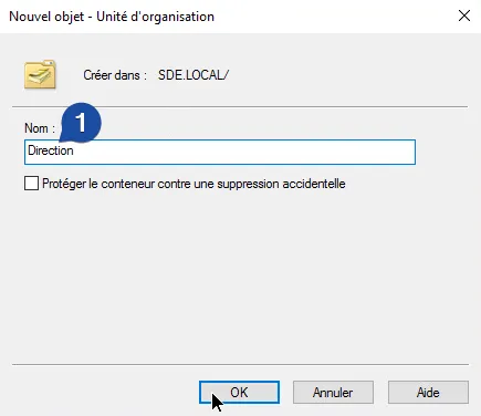 Décochez la case Protéger le conteneur contre la suppression accidentelle