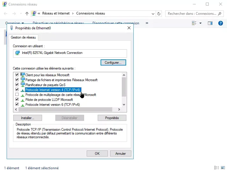 Double-click on Internet Protocol Version 4 (TCP/IPv4)