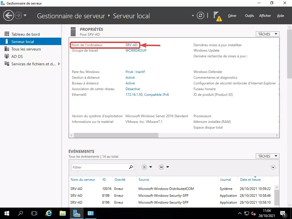 Server Local > Computer Name