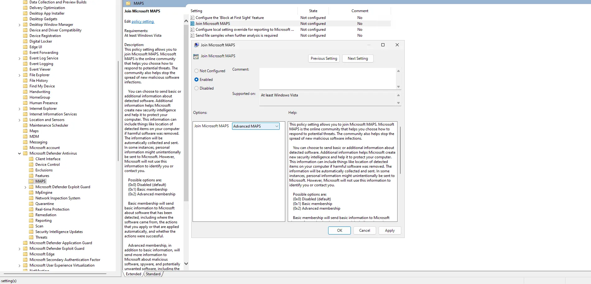 Produits et services antivirus de Microsoft (MAPS)