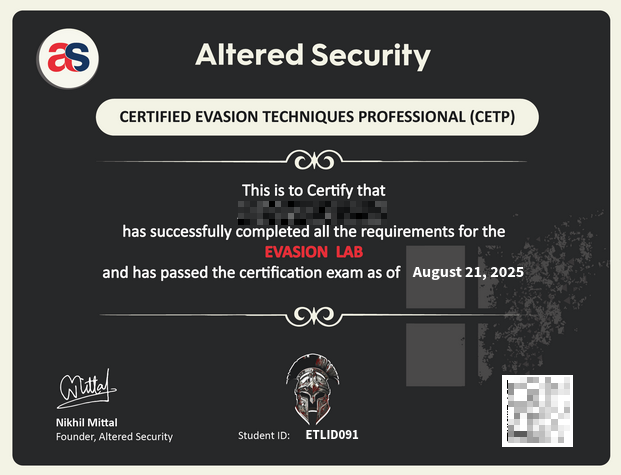 CETP, Altered Security