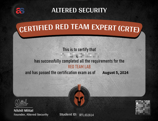 CRTE, Altered Security