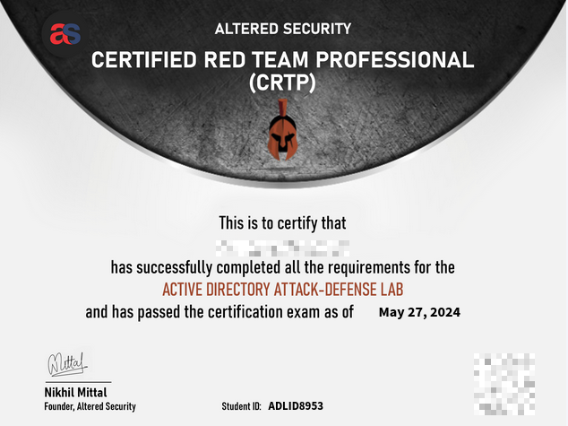 CRTP, Altered Security