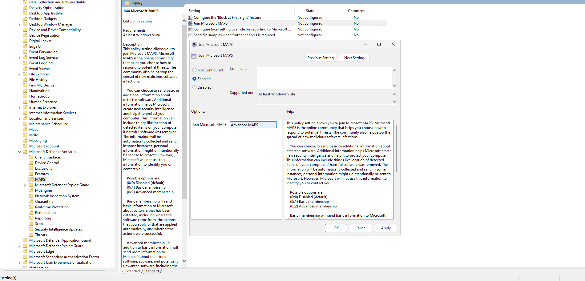 Produits et services antivirus de Microsoft (MAPS)