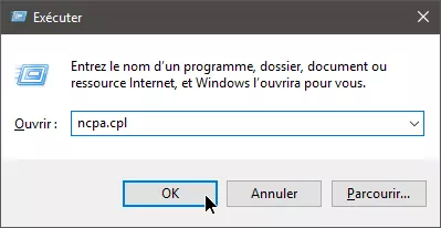 Win + R (menu exécuter) et entrez : ncpa.cpl
(ouvre directement les paramètres de la carte réseau)